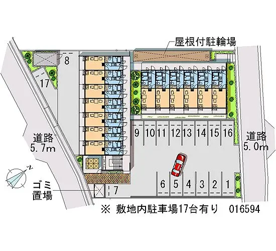 ★手数料０円★大東市三箇　月極駐車場（LP）